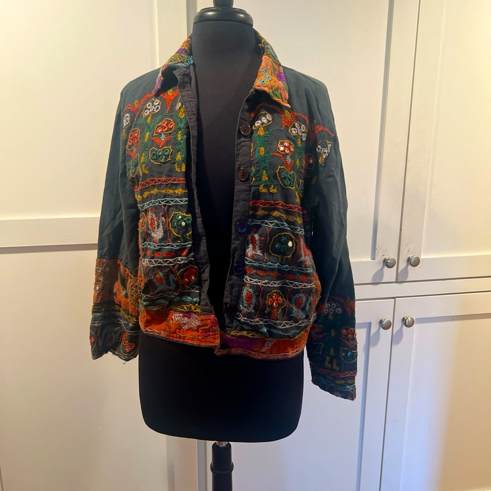 Boho embroidered vintage jacket